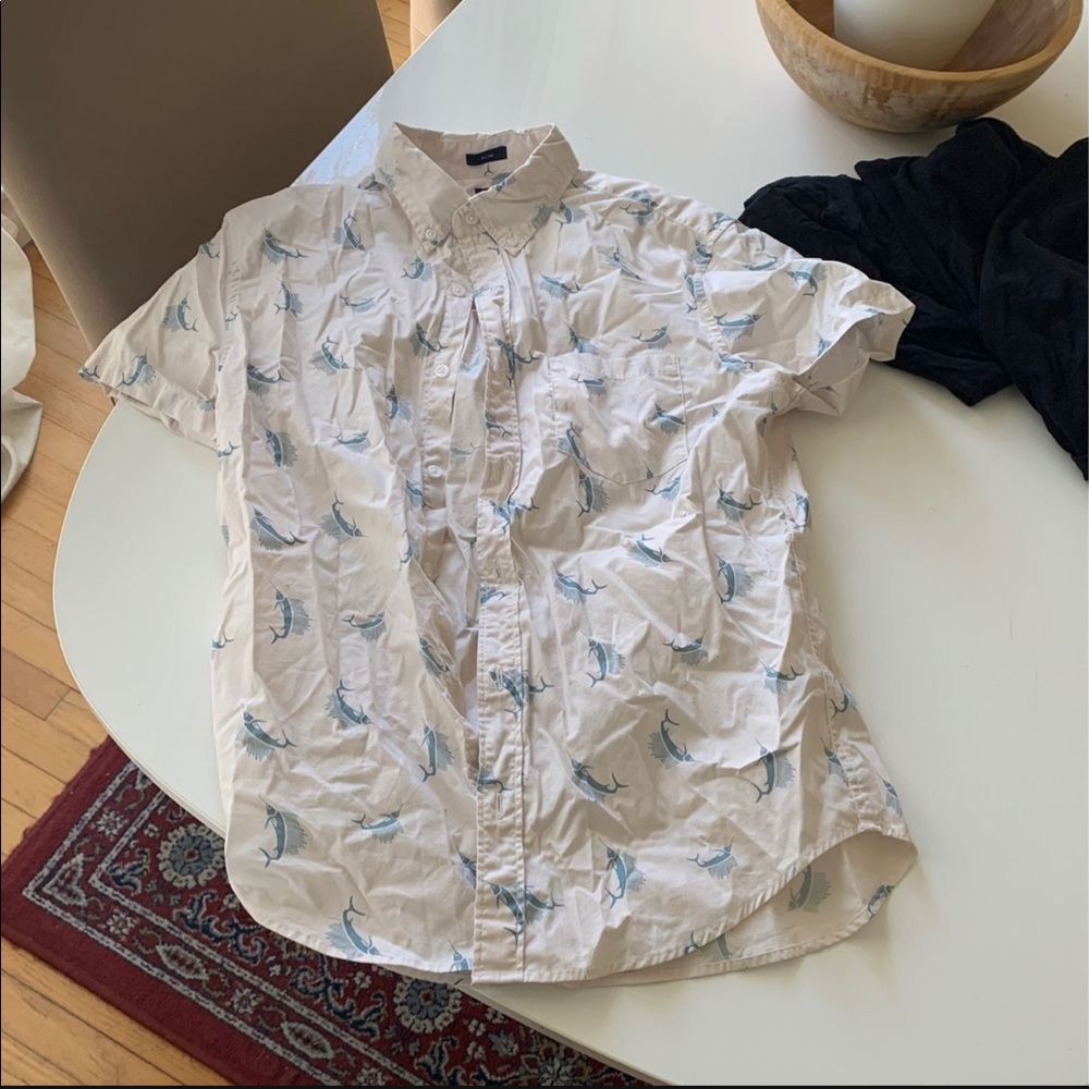 J Crew Swirdfish Floral Button Down Medium Slim Never Worn